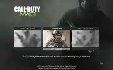 Call of Duty Modern Warfare 3 (USA) screen shot title